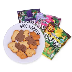Wholesale 80g Zoofino Ziplock Snack Plastic Stand Up Pouch Food Packing Bag Chocolate Milk Animal Cookies Biscuits