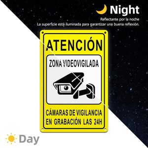 Señales <span class=keywords><strong>de</strong></span> advertencia <span class=keywords><strong>de</strong></span> CCTV españolas, marcadores <span class=keywords><strong>de</strong></span> alerta <span class=keywords><strong>de</strong></span> seguridad para almacenes, puntos <span class=keywords><strong>de</strong></span> venta, complejos <span class=keywords><strong>de</strong></span> oficinas, plazas públicas - Product Image 3