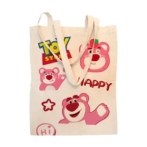 KAISEN Customized Reusable Cotton Short Handle Shopping Tote Bag Single Shoulder Thick Cotton Tote Bag With Pocket And Zipper