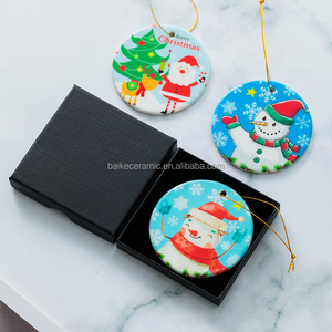 3 inch vòng tròn tùy chỉnh thăng hoa trống gốm đồ trang trí Giáng sinh phẳng trang trí Giáng sinh - Product Image 2