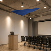 Panneau de plafond suspendu en feutre PET carré de couleur personnalisée, absorption acoustique pour salle de classe