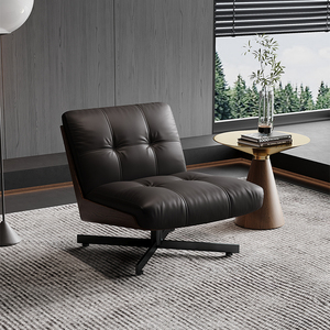 <b>Office</b> <b>Sofa</b> Single Chair Black Leather Modern Design For Business Lobby And Reception Area - Product Image 1