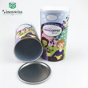 Mẫu Miễn phí giao hàng tốt cấp thực phẩm giấy ống hộp container Vòng Cà phê bột bao bì cà phê giấy xi lanh