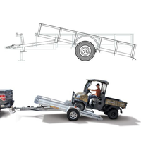 Remorque utilitaire ATV avec rampe, petite remorque à essieu simple en acier galvanisé, capacité de charge de 750 kg, frein électrique