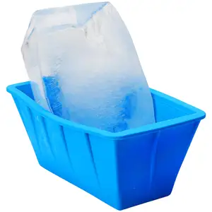 Lot de 2 bacs à glaçons extra larges et faciles à libérer pour le bain plongeant dans le froid 8lb Cube Blocs à glaçons en silicone pour congélateur