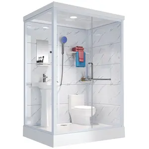 통합 욕실 조립식 욕실 포드 화장실 및 세면대가있는 완벽한 샤워 룸 모듈러 욕실