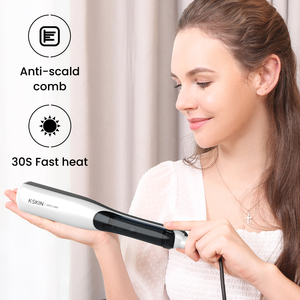 Cepillo Eléctrico Profesional de Cerámica Nano para Alisar el Cabello con Vapor, 5 Ajustes de Temperatura, Características de Seguridad, Uso Doméstico y Hotelero - Product Image 2