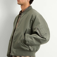 Blouson d'aviateur matelassé Ma-1 avec logo personnalisé Blouson d'aviateur en nylon imperméable de haute qualité pour hommes