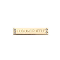 Plaque de logo en métal aluminium gaufré pour accessoires de mode, personnalisable avec support adhésif et finition de surface sur mesure