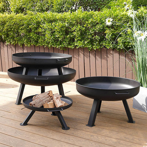 Portable Outdoor Fire Pit Round Wood Burning Stove For Courtyard Heating Windproof Rustproof High Temperature Resistant - Product Image 2
