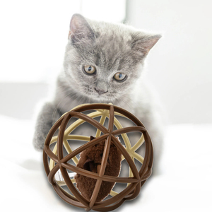 Chat de compagnie <span class=keywords><strong>prisonnier</strong></span> souris <span class=keywords><strong>balle</strong></span> Puzzle jouet boule de sisal drôle chat molaires griffe (riz couleur café) - Product Image 2