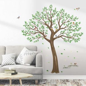 Adesivi <span class=keywords><strong>murali</strong></span> grande albero foglie verdi <span class=keywords><strong>uccelli</strong></span> buccia e bastone decalcomanie da parete per soggiorno camera da letto parete (H: 63 pollici) - Product Image 3