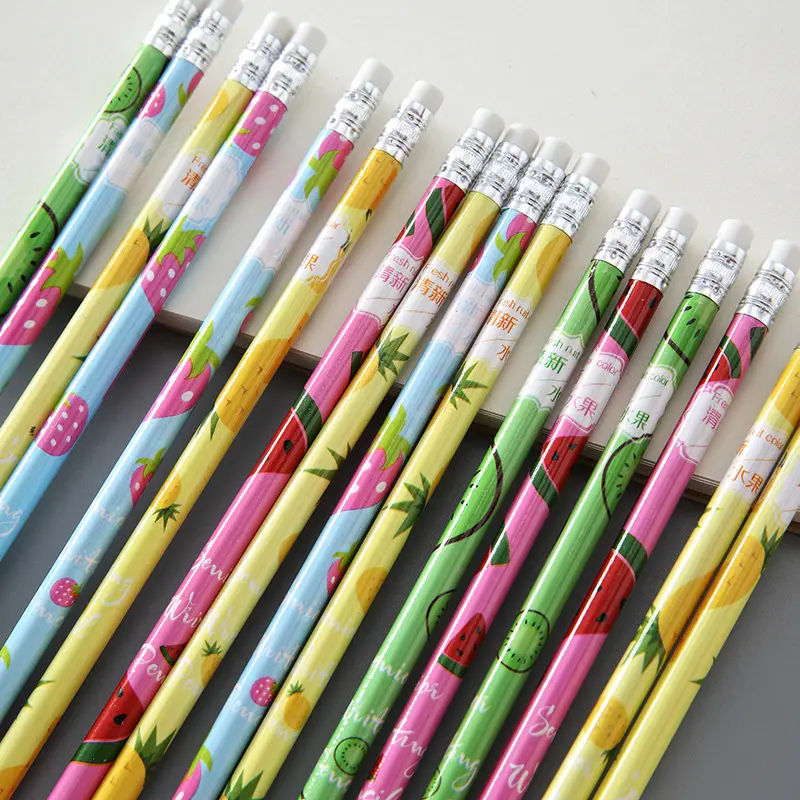 크리 에이 티브 박스 과일 연필 귀여운 학습 문구 어린이 선물 상 드로잉 펜 만화 학생 연습 펜