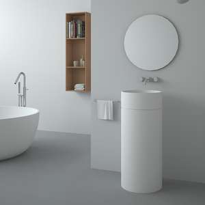 Lavabo sur colonne demi-cylindre, lavabo sur pied, lavabo autoportant - Product Image 6