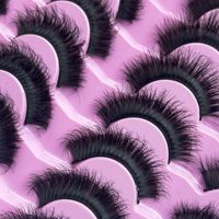 21 paires de faux cils artisanaux colorés européens et américains pour un look désordoncé en fibres synthétiques