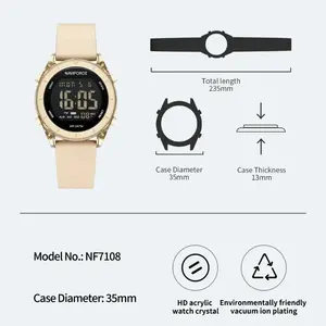 Relojes Digitales NAVIFORCE para Mujer 7108, <span class=keywords><strong>Reloj</strong></span> de Pulsera Luminoso Multifunción para Deportes al Aire Libre, Resistente al Agua, <span class=keywords><strong>Reloj</strong></span> Mujer - Product Image 4