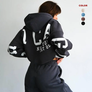 Cordless Hoodie Custom logo Hoodies and Sweat Pants Jogger Set Woman,<b>women</b> Tracksuit 2 Two Piece Set <b>Sweatpants</b> and Hoodie Set,w - Product Image 3