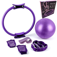 Kit de Yoga et Pilates Professionnel avec Logo Personnalisé : Anneau de Pilates, Ballon de Pilates, Lest de Cheville, Bandes de Résistance en Tissu et Ballon de Yoga