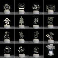 Veilleuse LED 3D Moderne en Acrylique Lampe de Noël 4W Décoration de Chambre d'Enfants Illusion 3D Anime Base de Table de Bureau Élégante