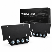 Feux de route auxiliaires universels à 4 LED pour plaque d'immatriculation, 12V, projecteur antibrouillard tout-terrain pour voiture, camion, SUV, 4x4