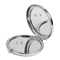 Miroirs de poche compacts en or, or rose et argent pour cadeaux de mariage, vente en gros, logo personnalisé au laser