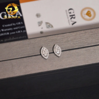 Boucles d'oreilles Hip Hop en Moissanite Taille Marquise, Testées au Diamant, à Visser, en Argent 925, Stock USA