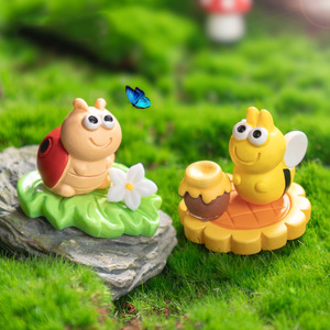 Figurines miniatures d'abeilles, escargots, coccinelles, mini-animaux en résine, figurines artisanales, ornements pour micro-paysage, décoration de jardin féerique - Product Image 1