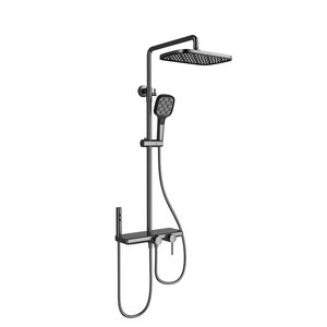 Jboyurn Shower Set Rectangle Top <b>Spray</b> Wall <b>Mounted</b> Four Function Bathroom - Product Image 5