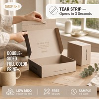Boîte d'expédition à bande déchirable personnalisée en carton ondulé, emballage e-commerce perforé à ouverture facile, logo OEM, toutes tailles
