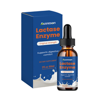 Poudre d'enzyme lactase de qualité alimentaire OEM, supplément enzymatique à marque privée, flacon personnalisé, vente en gros de gouttes liquides d'enzyme lactase