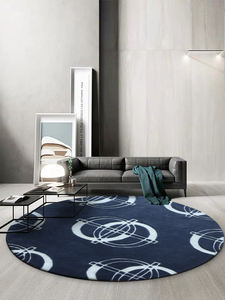 Tapis rond classique bleu à <span class=keywords><strong>courant</strong></span>, tapisserie <span class=keywords><strong>de</strong></span> salon, personnalisé, styliste pour zone décontractée - Product Image 6