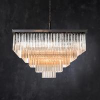 Lustre suspendu multi-niveaux en laiton et cristal pour villas, hôtels, salons, halls d'entrée et chambres à coucher