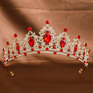 Nouvelle conception de couronne de mariage de luxe en alliage avec strass, couronne de mariée pour adulte, cérémonie de mariage, diadème en cristal, ornement de cheveux, <span class=keywords><strong>coiffe</strong></span> - Product Image 1