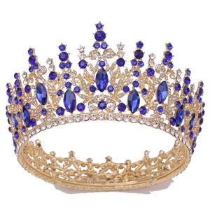 Diadèmes de <span class=keywords><strong>mariage</strong></span> en cristal personnalisés gratuits en argent or pour filles couronnes de mariée en or rose bon marché pour dames - Product Image 1