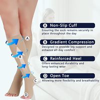 Chaussettes de compression médicale graduées à bout fermé 20-30 mmHg, bas de compression à hauteur du genou personnalisés pour hommes et femmes