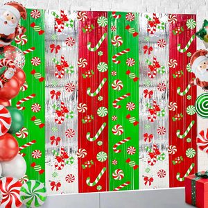 Cortina de Flecos Metálicos en Forma de Campana Navideña, Rojo, Blanco y Verde, Decoración para Fiestas, Personalizable - Product Image 2