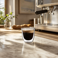 Gobelet en verre borosilicate transparent à double paroi, isolé, adapté aux boissons chaudes et froides, usage quotidien
