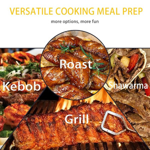 <span class=keywords><strong>Four</strong></span> rotatif vertical de comptoir - Machine à shawarma, machine à kebab, comprend 5 brochettes et 5 coupelles de récupération d'huile - Product Image 4