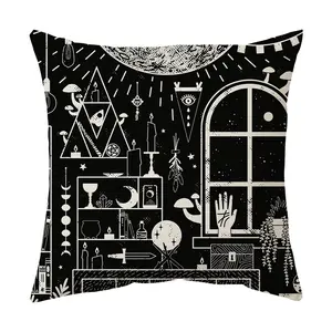 巫术魔法神秘符号数码印花抱枕批发装饰沙发午睡枕套