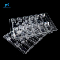 Barquettes carrées transparentes personnalisées en PET/PP pour chocolats, emballages jetables en plastique pour aliments et snacks, boîtes blister