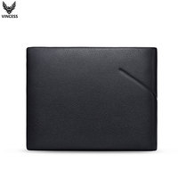 Portefeuilles en cuir véritable VINCESS pour hommes avec RFID, logo personnalisé, porte-cartes en cuir pour homme, sac à main pour homme