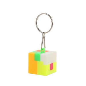 Creative Plastic Building Blocks Intellectual Puzzle Keychains for Children's Play and Promotions