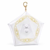 Pochette porte-cartes motif étoile pentagonale transparente avec fermoir métallique et chaîne, accessoires pour photocartes et objets de collection, pour usage quotidien