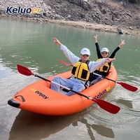 Vente en gros de canoë-kayak gonflable personnalisé pour 2 personnes, avec pagaies en aluminium et sièges rembourrés