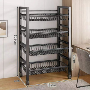 Adjustable Kitchen Storage Shelf Freestanding Fruit &amp; <strong>Veggie</strong> Organizer with Wheels Multi-Layer <strong>Rack</strong> - Product Image 4