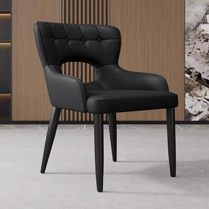 Ghế nhà hàng sang trọng hiện đại, nội thất nhà hàng, quán cà phê, ghế ăn bằng da đen, trang trí nội thất, ghế ăn thoải mái, phong cách giản dị - Product Image 6