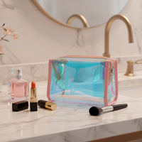 Sac de voyage cosmétique portable personnalisé en TPU imperméable et écologique avec fermeture éclair pour filles, vente en gros