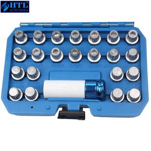 23 pièces de clés à douille pour écrous de roue <span class=keywords><strong>antivol</strong></span>, douilles pour écrous de roue, clé de démontage pour AUDI, adaptateur de douille de <span class=keywords><strong>1</strong></span>/2 pouce - Product Image 2