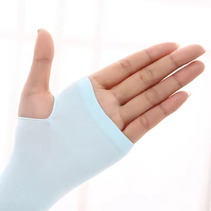Manguitos de protección UV sin costuras azul claro para adultos, unisex, para ciclismo, running, deportes, tacto fresco de seda helada, ajuste cómodo - Product Image 4