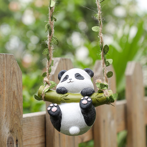 Adorno Decorativo de Resina para Jardín o Balcón, Diseño de Panda con <span class=keywords><strong>Bambú</strong></span>, Resistente a la Intemperie, Ligero, Venta al Por Mayor - Product Image 1